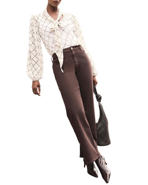 Checked Pussy Bow Blouse