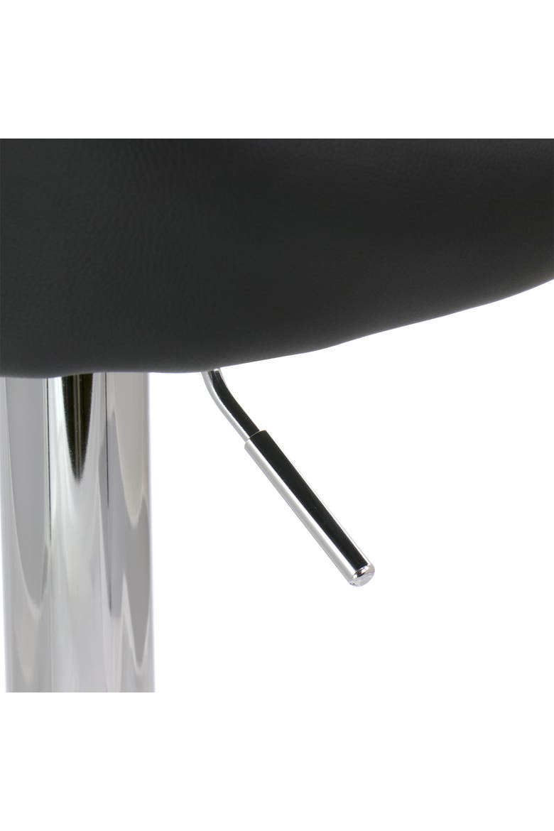 2 Piece Faux Leather Bar Stool with Adjustable Height, Alternate, color, Black