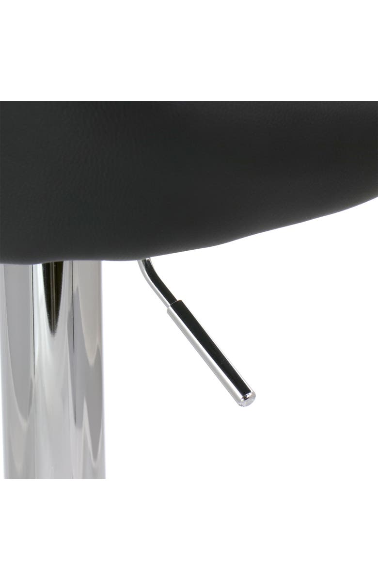 Elama 2 Piece Diamond Stitched Faux Leather Bar Stool with Adjustable Height, Alternate, color, Black