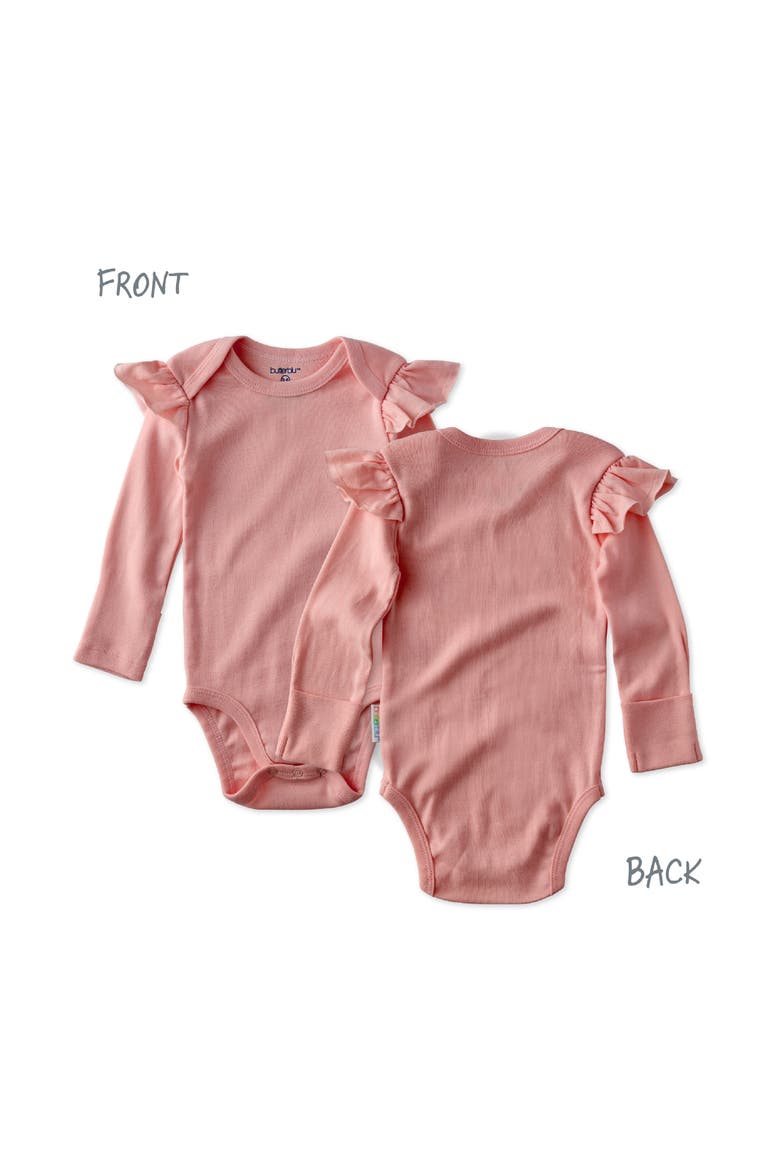 Ashley Ruffle Long Sleeve Organic Cotton 5-Pack Bodysuits, Alternate, color, SUNSET