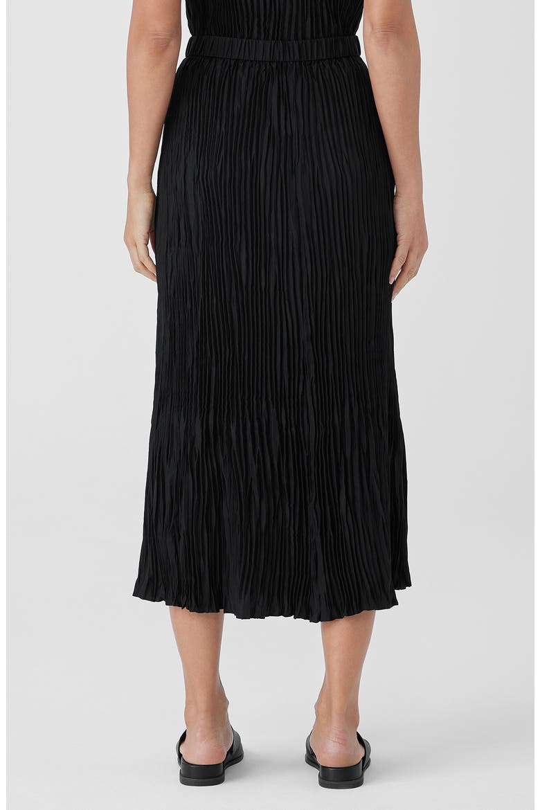 Pleated Silk Midi Skirt, Alternate, color, BLACK
