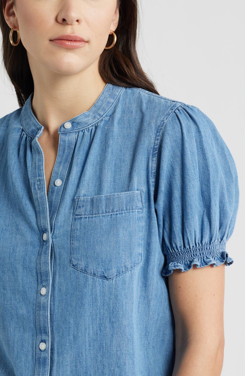 Caslon<sup>®</sup> Chambray Button-Up Shirt, Alternate, color, Medium Wash