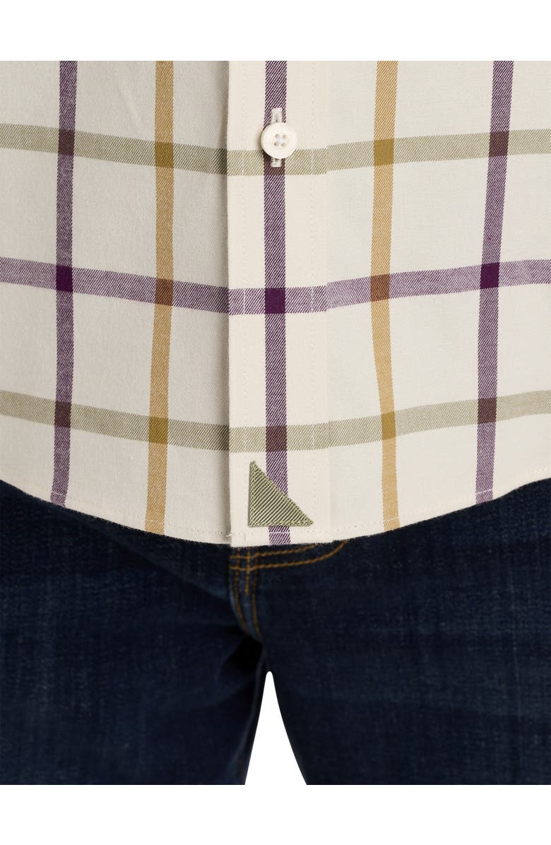 Untuckit Fit by Dxl Olson Plaid Sport Shirt, Alternate, color, Cream