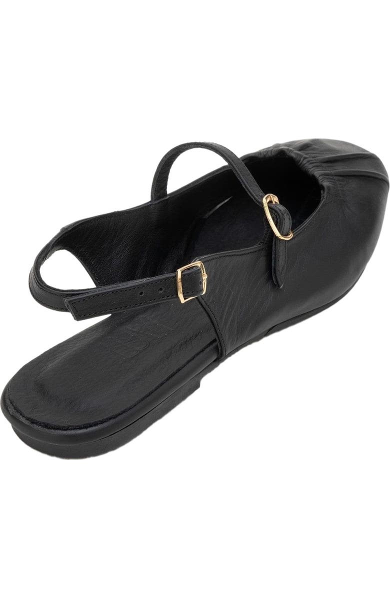 Forever & Always Shoes Britney Leather Closed-Toe Sandal, Alternate, color, Black Leather