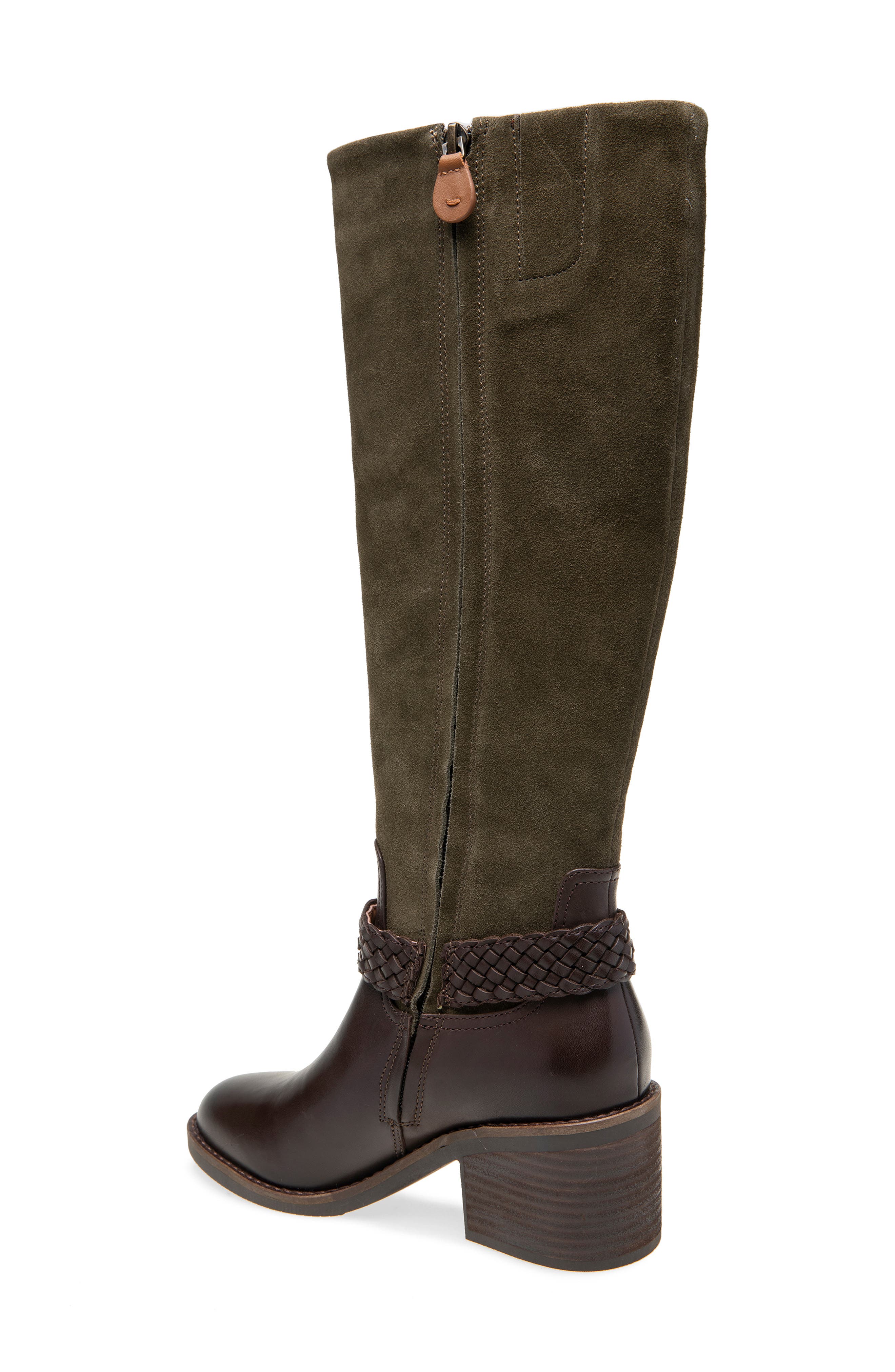 Sarette Leather Knee High Boot, Alternate, color, BROWN/ GREEN MULTI