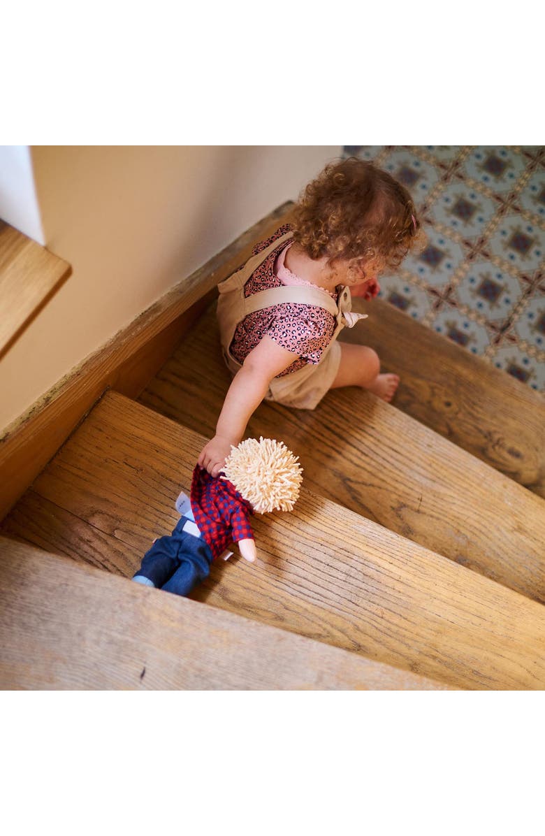 HABA Nick 12" Soft Doll - Baby Boy Doll with Blonde Hair and Blue Eyes (Machine Washable) Perfect Plush Toy for 18 Months & Up, Alternate, color, Red Multi