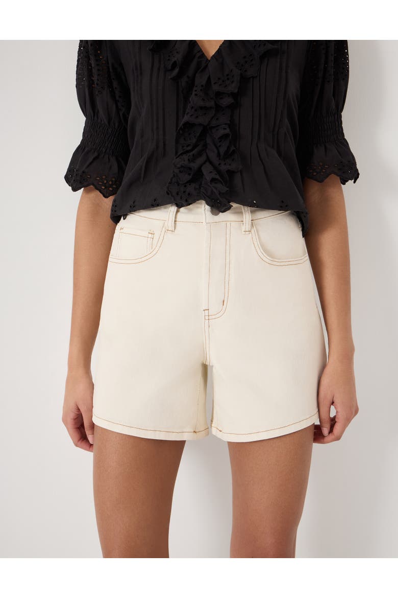 Essential Denim Shorts, Alternate, color, Ecru