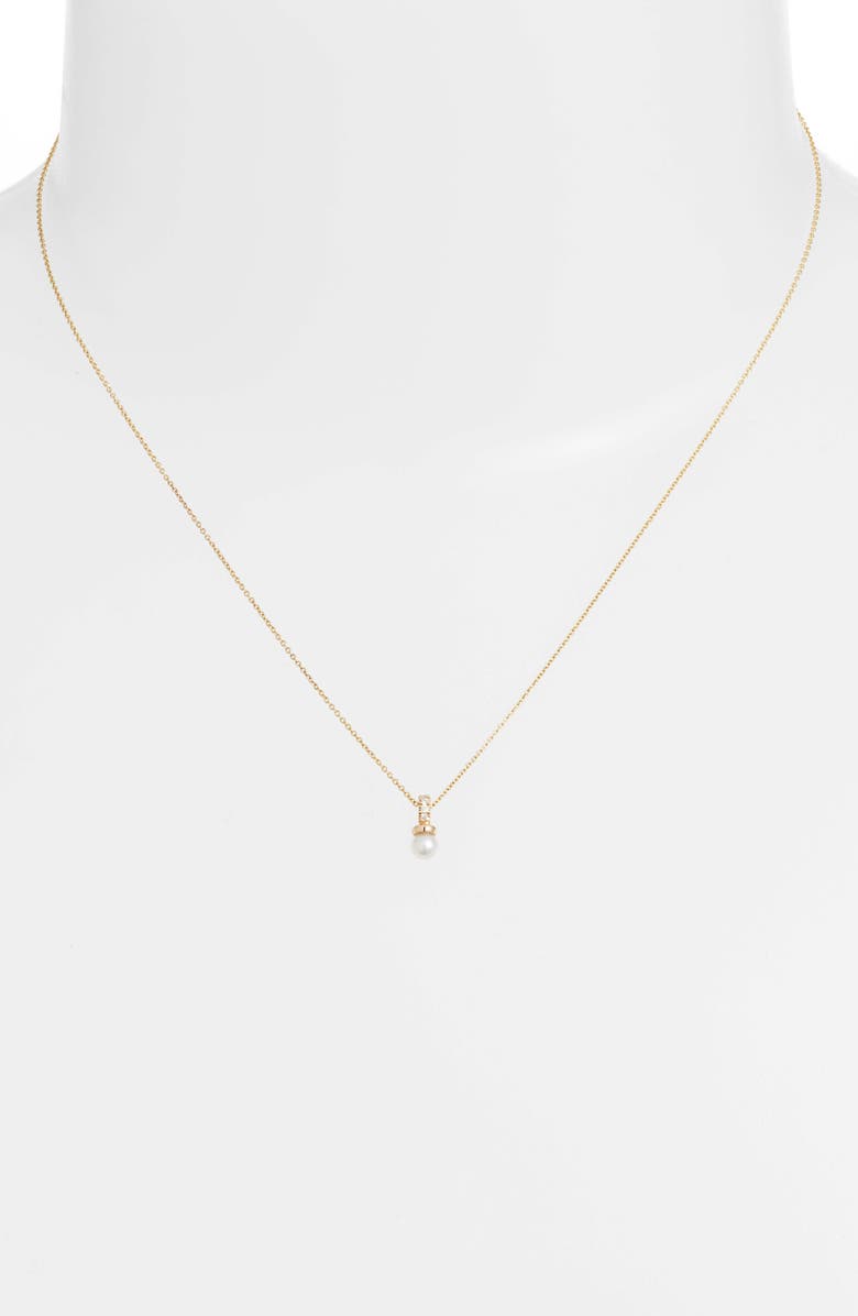 Dana Rebecca Designs Pavé Diamond & Pearl Pendant Necklace, Alternate, color, 