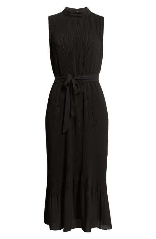 Sam Edelman Pleated A-line Dress In Black