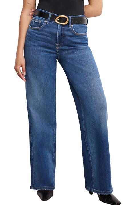 Soft-Tech Good Petite Wide Leg Jeans (Indigo 891) (Petite)