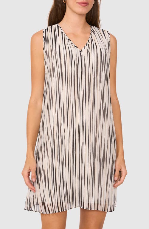 Halogen ® Stripe Pleated Sleeveless Shift Dress