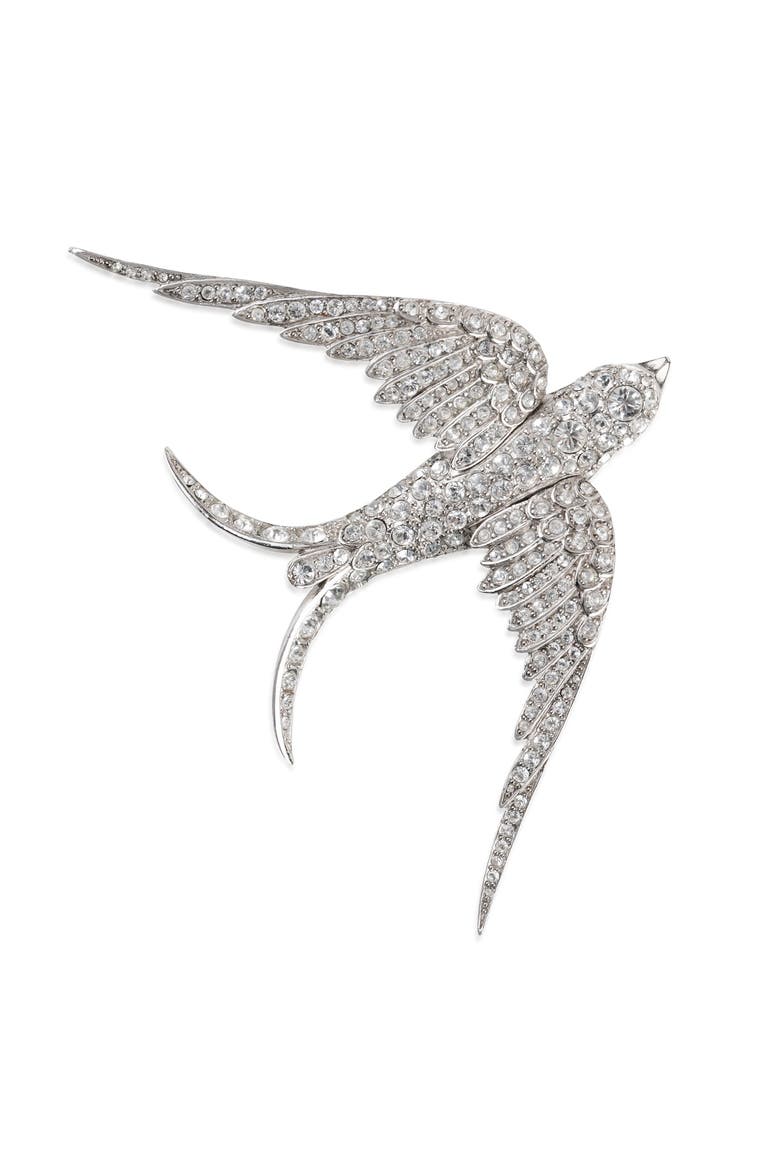 Pave Swallow Brooch, Main, color, Swallow