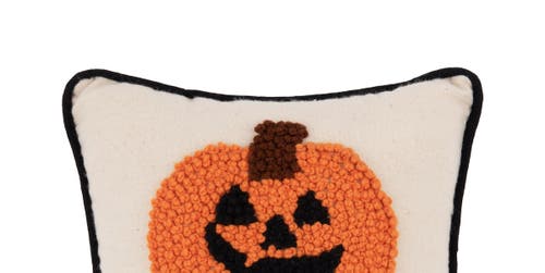 C & F Home C&f Home Jack O' Lantern "happy Halloween" 8" X 8" Petite Accent Pillow In Orange