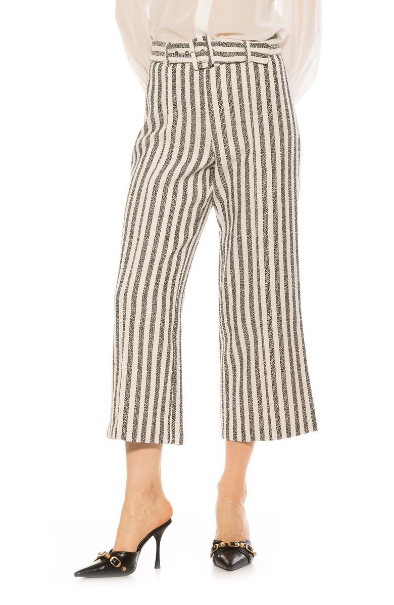 Alexia Admor Caden Tweed Wide Leg Pants, Main, color, Navy Stripe