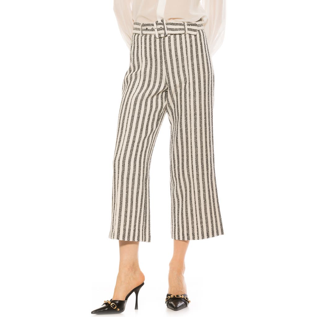 Alexia Admor Caden Tweed Wide Leg Pants In Navy Stripe