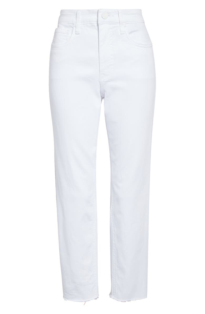 KUT from the Kloth Rachael Fab Ab High Waist Raw Hem Mom Jeans, Alternate, color, Optic White