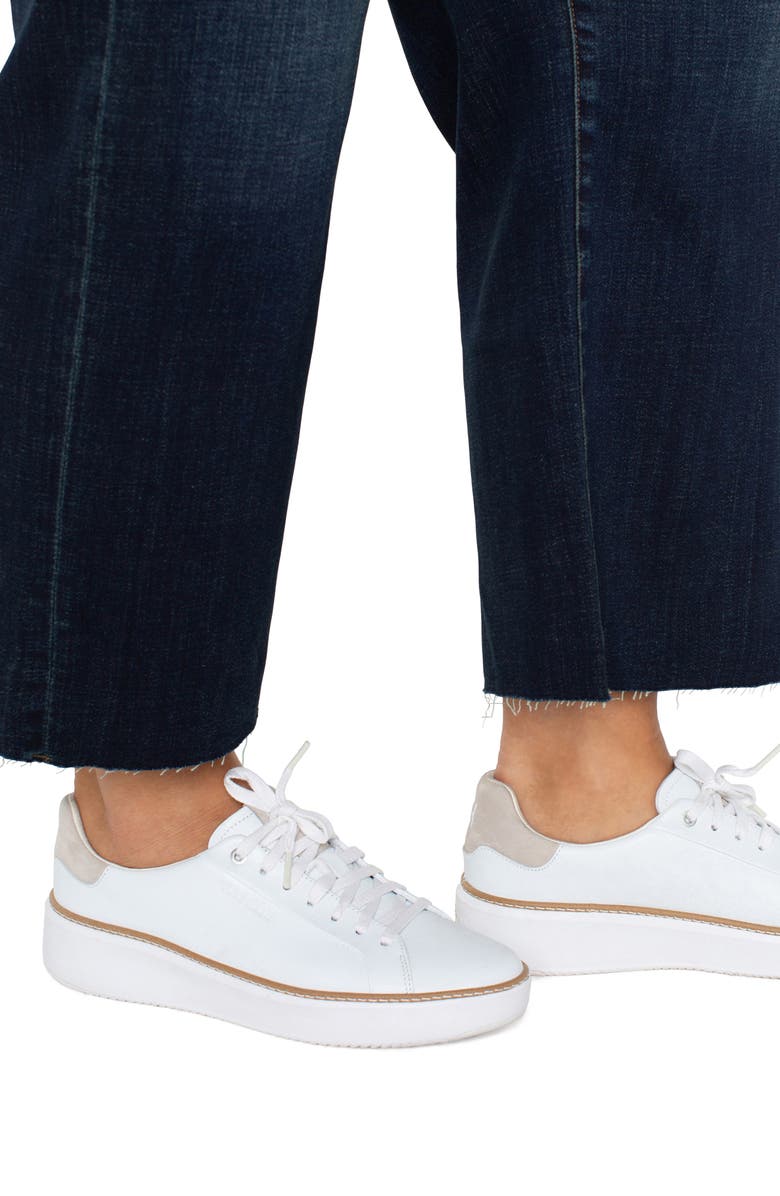 Liverpool Los Angeles Stride Raw Hem High Waist Crop Wide Leg Jeans, Alternate, color, 