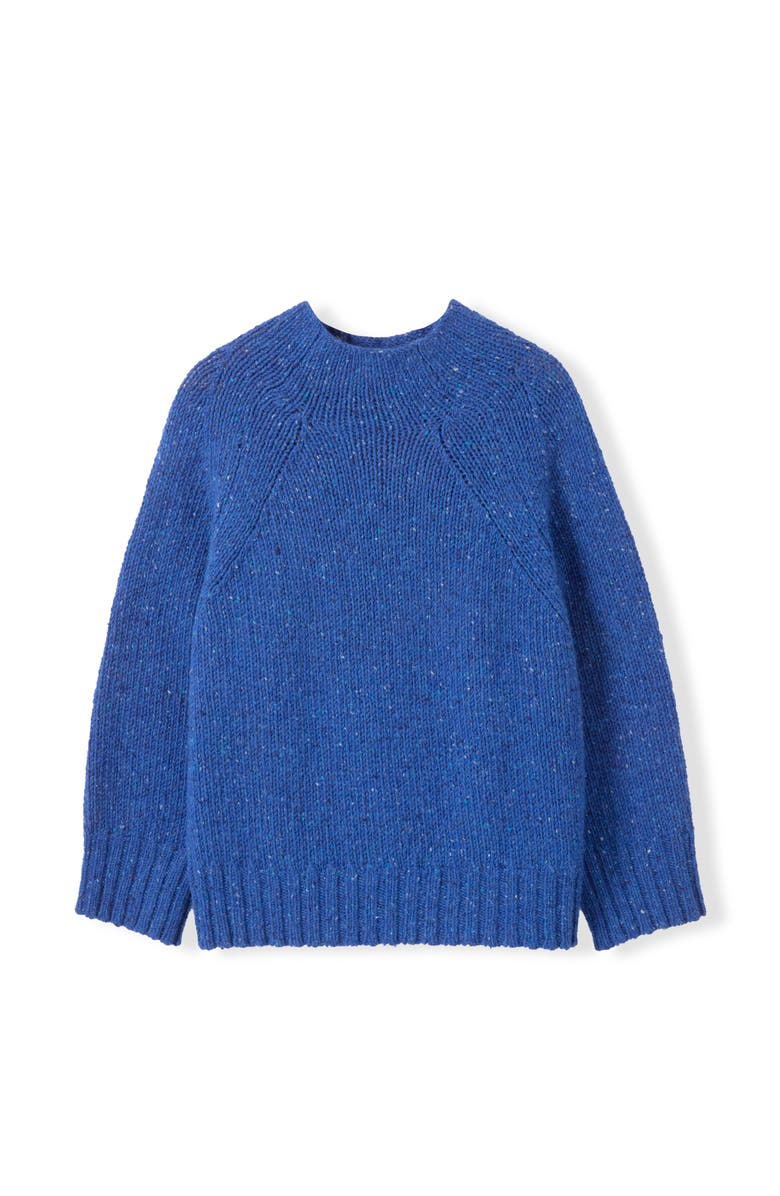 Celtic & Co. Kilcarra Tweed Funnel Nk Sweater, Alternate, color, Lapis