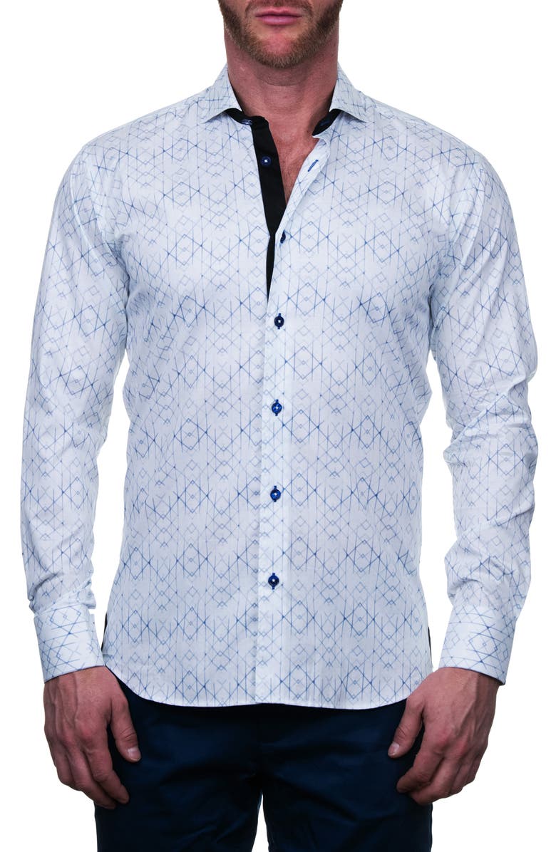 Maceoo Einstein Regular Fit Geo Print Button-Up Shirt, Main, color,