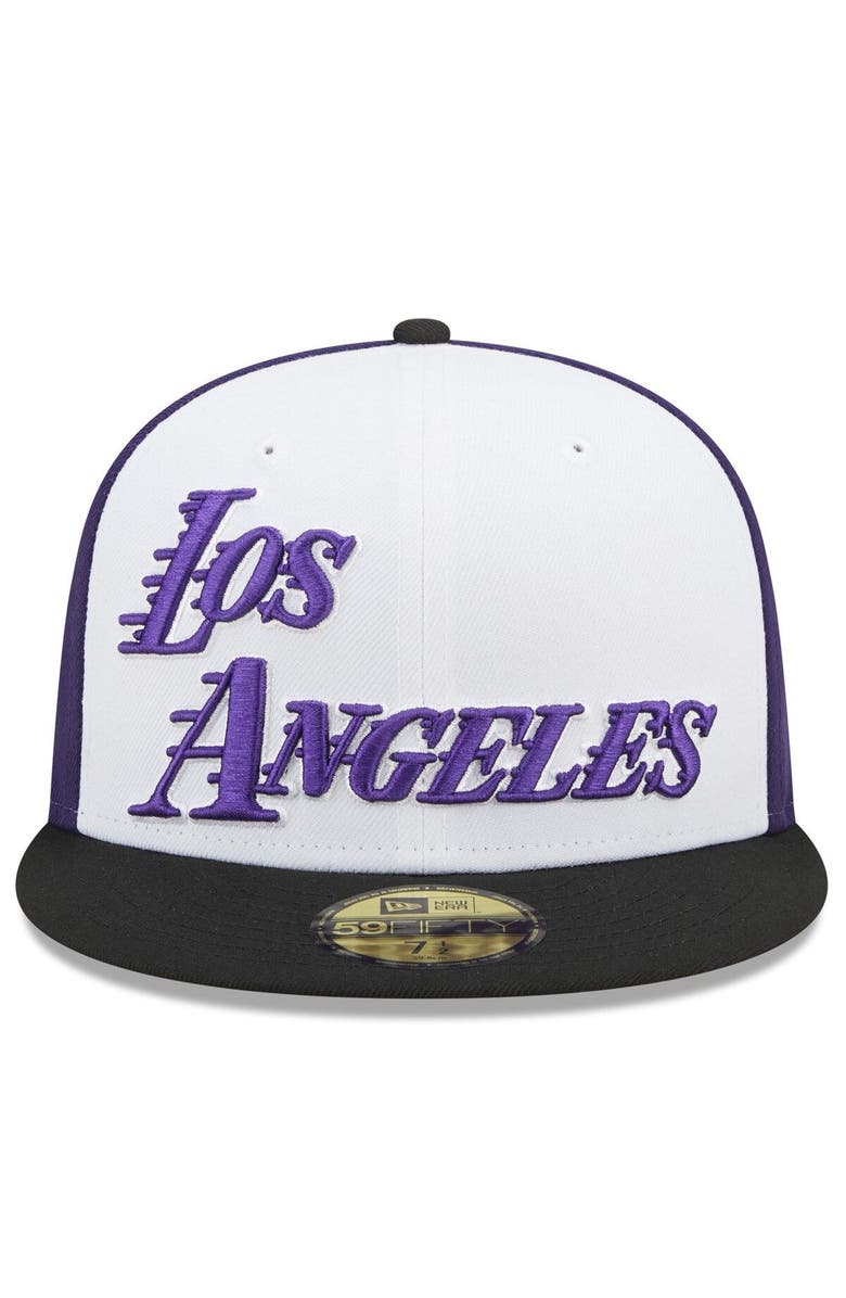 New Era Men's New Era  Black Los Angeles Lakers 2022/23 City Edition Official 59FIFTY Fitted Hat, Alternate, color, 