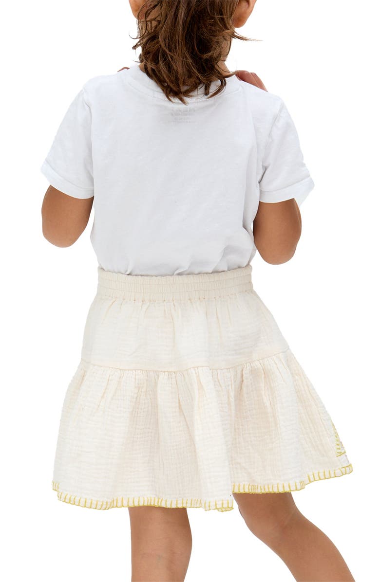 Raffya Kids Staranisse Tiered All Over Embroidered Skirt, Alternate, color, Ecru