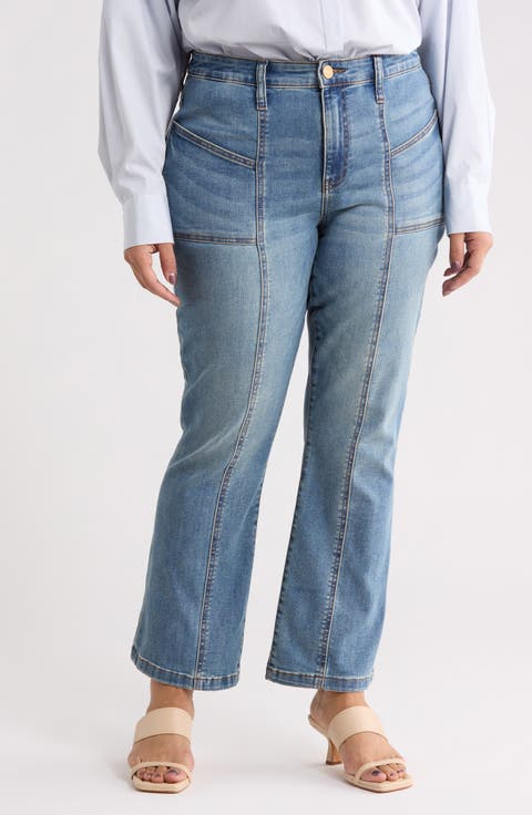 Kelsey Seamed High Waist Ankle Flare Jeans (Articulated) (Plus)