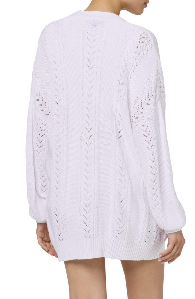 Florence by Mills Pointelle Stitch Cardigan, Alternate, color, Bright White