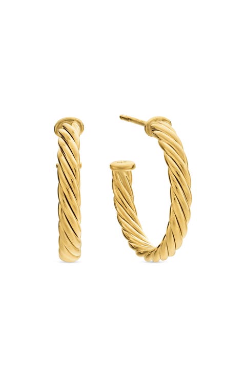 Small Cablespira Hoop Earrings in 18K Yellow Gold