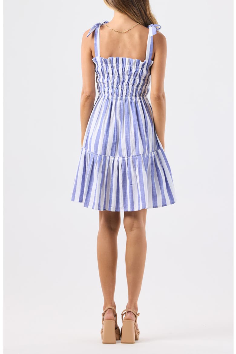 Corsica Striped Smocked Minidress, Alternate, color, FRENCH STRIPE BLUE
