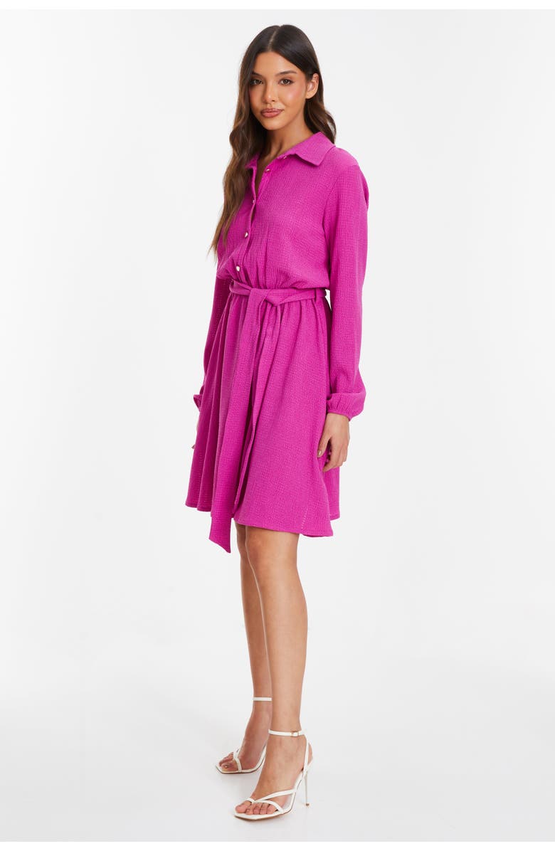 QUIZ Textured Jersey Shirt Dress, Alternate, color, Purple