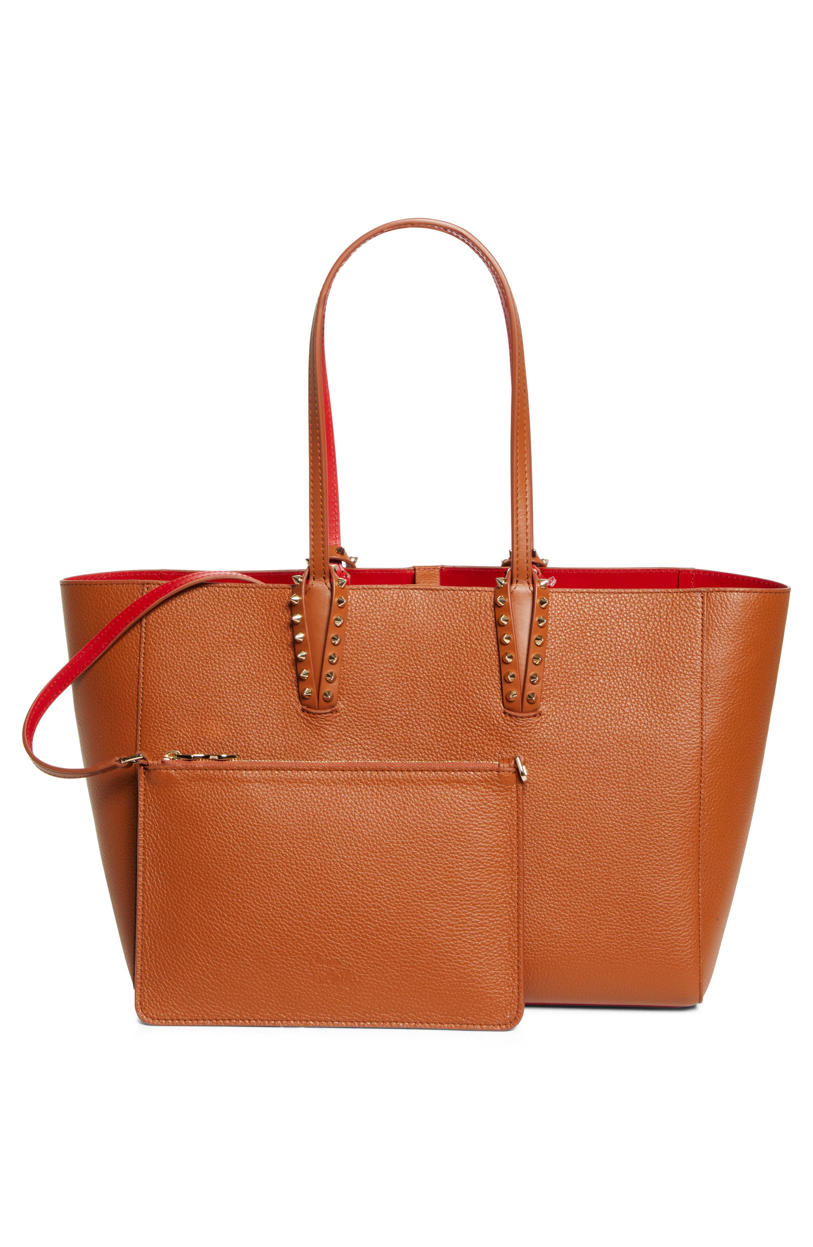 Christian Louboutin Small Cabata Soft Leather Tote, Alternate, color, Cm6t Cuoio/Gold