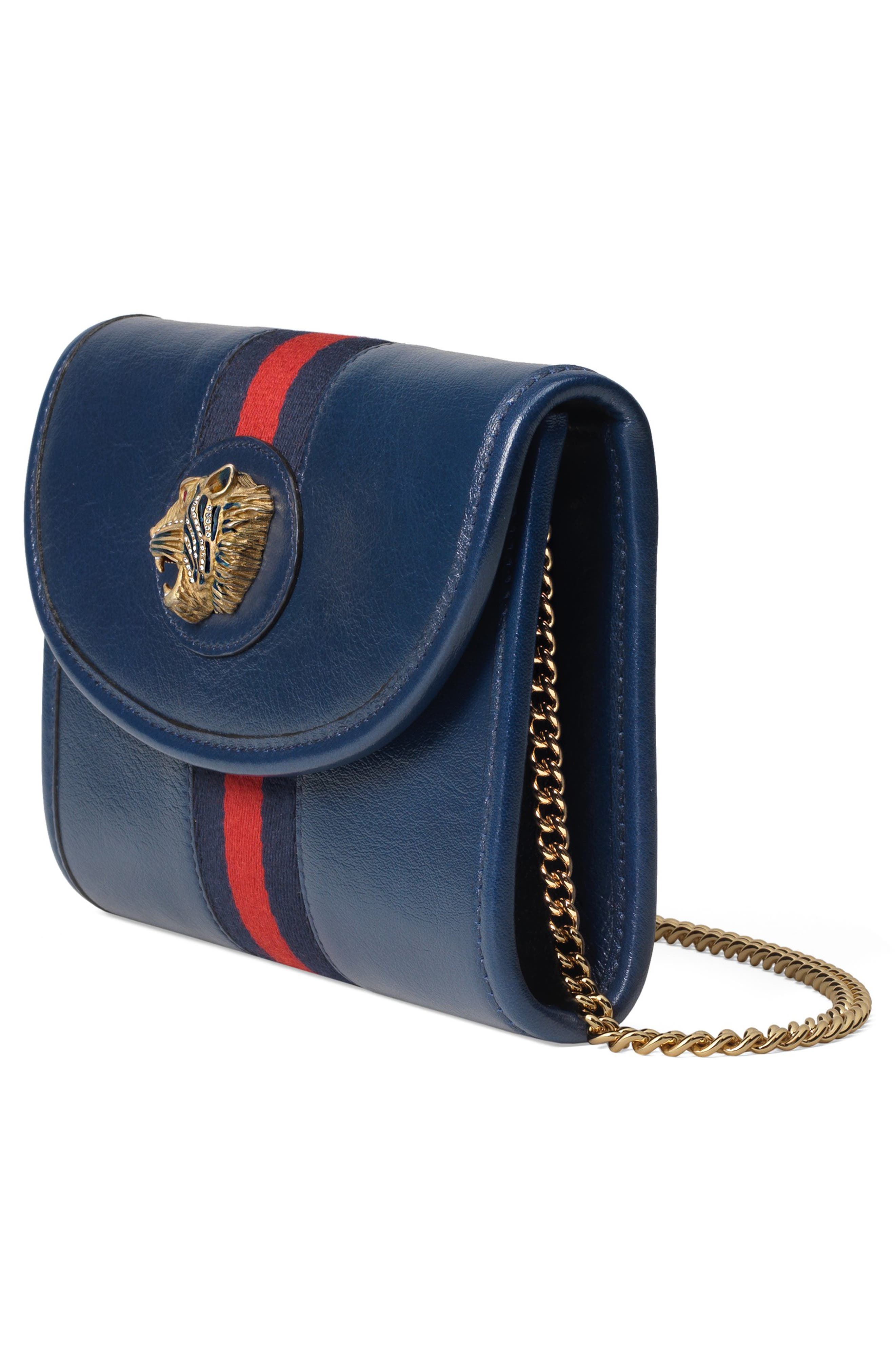 MiniLeather Crossbody Bag, Alternate, color, BLU AGATA/ BLUE RED MULTI