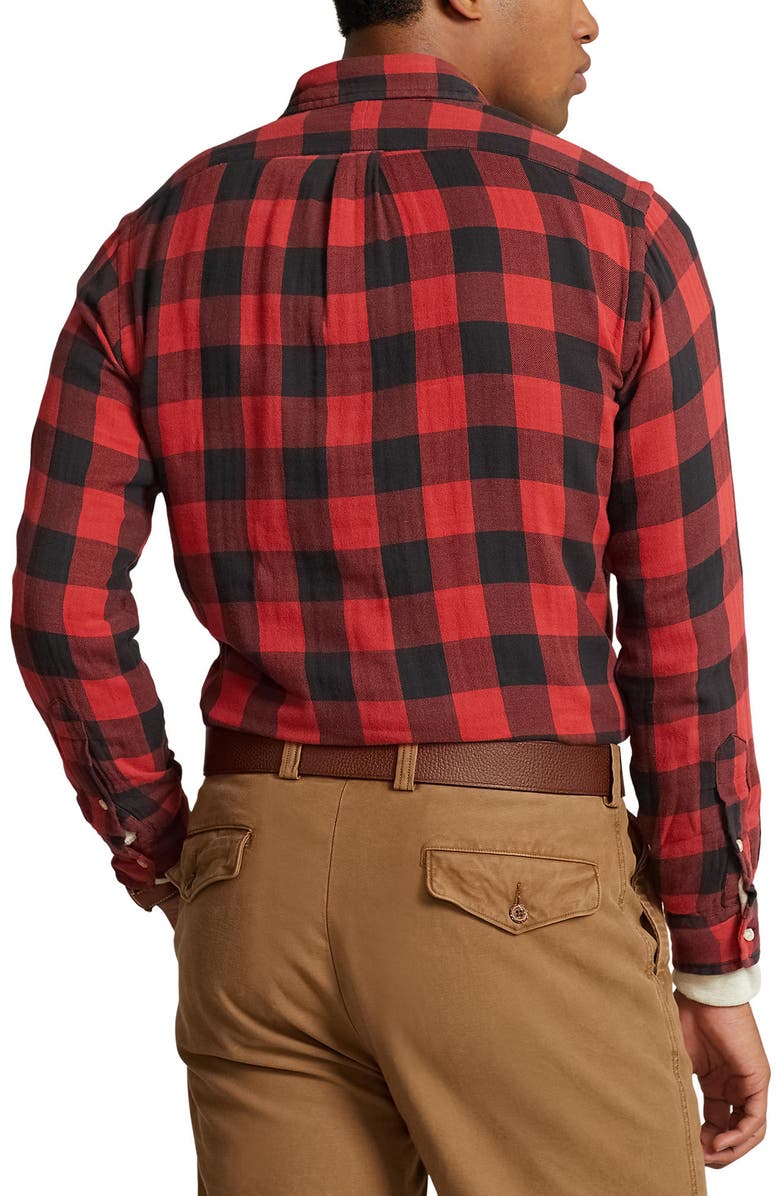 Polo Ralph Lauren Classic Fit Checked Double Face Button-Down Shirt, Alternate, color,
