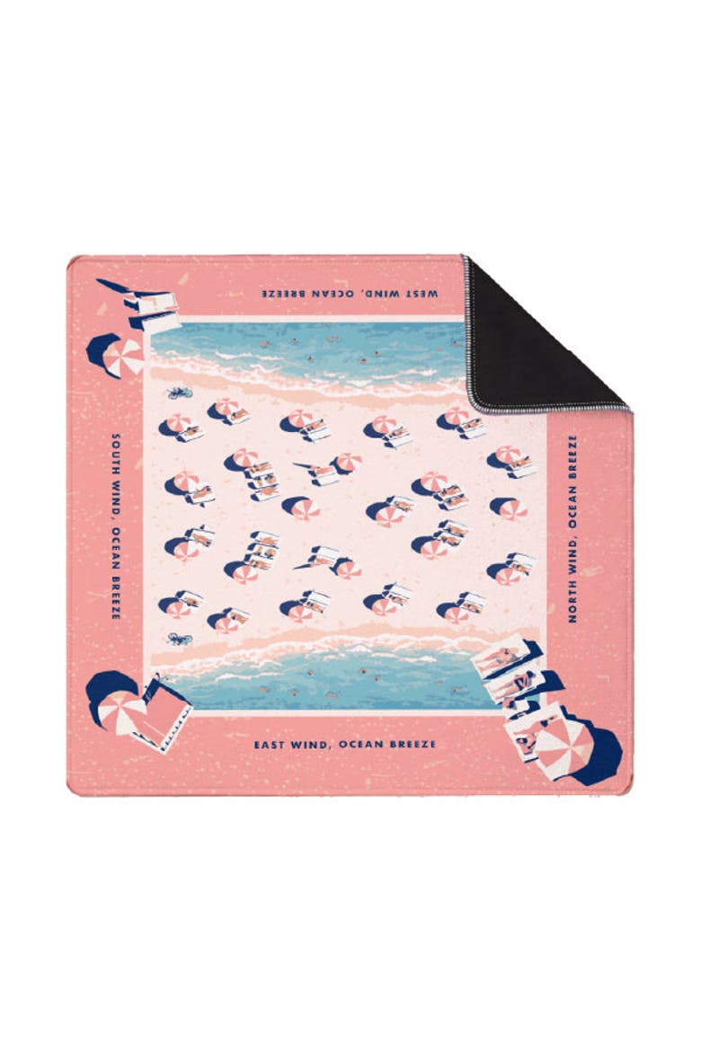 Mahjong Mat, Main, color, Pink Umbrella Beach