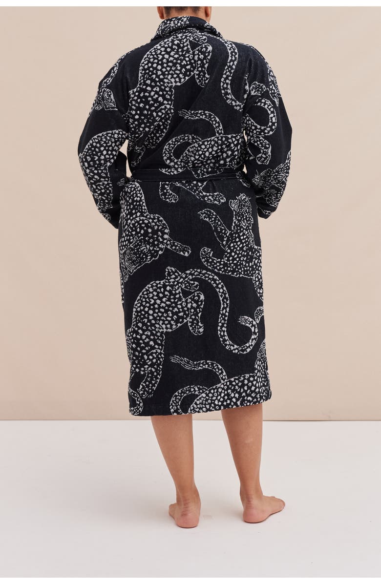 Desmond & Dempsey Unisex Towel Robe, Alternate, color, Jag Black