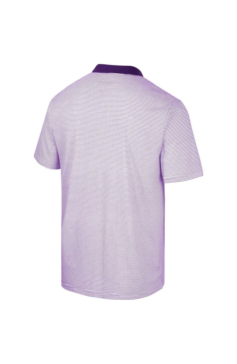 COLOSSEUM Men's Colosseum Purple/White Clemson Tigers Print Stripe Polo, Alternate, color, Purple