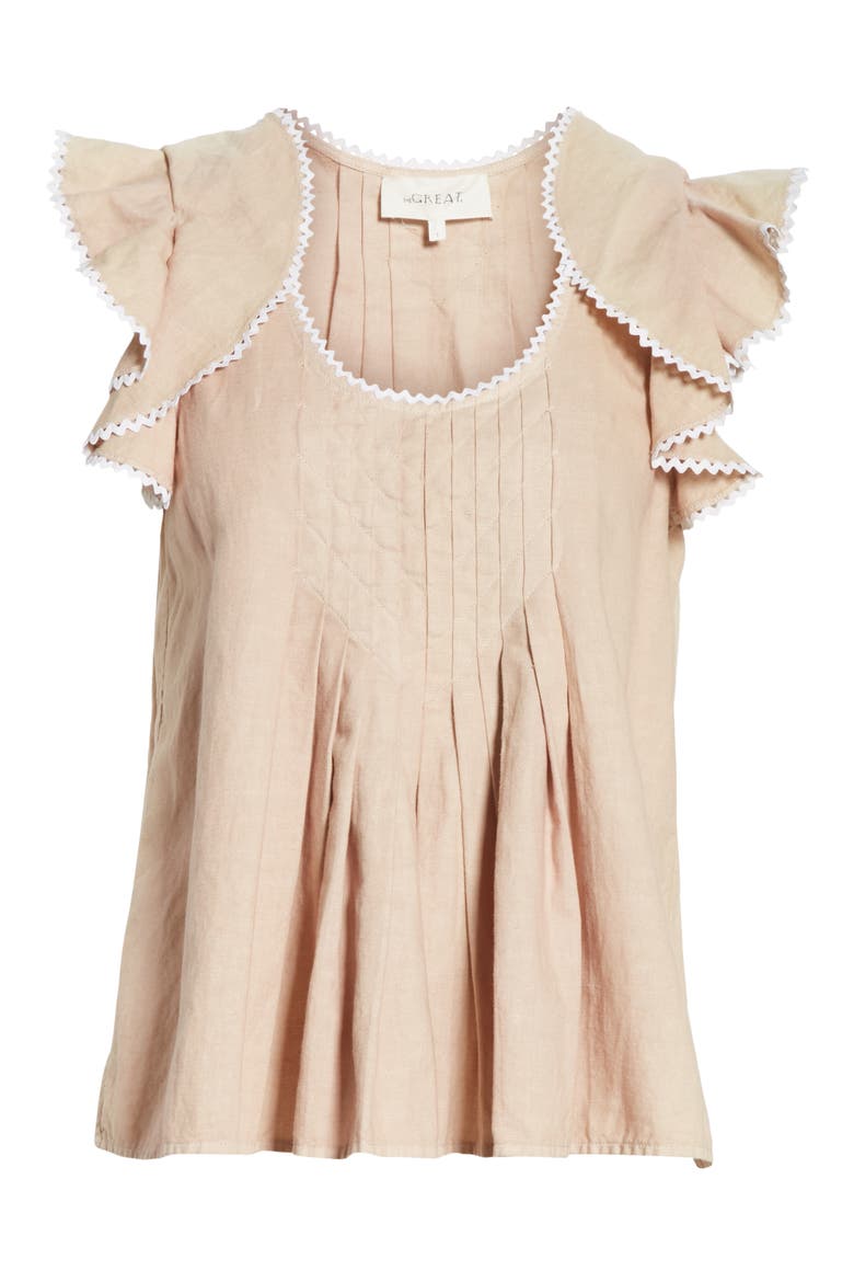 The Tulip Linen & Cotton Top, Alternate, color, BLUSH