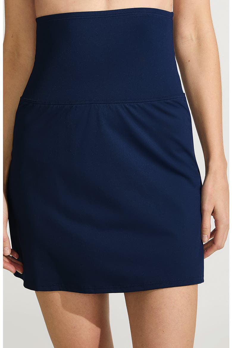 Tummy Control Ultra High Waisted Modest Swim Skirt Swim Bottoms, Main, color, Deep Sea Navy