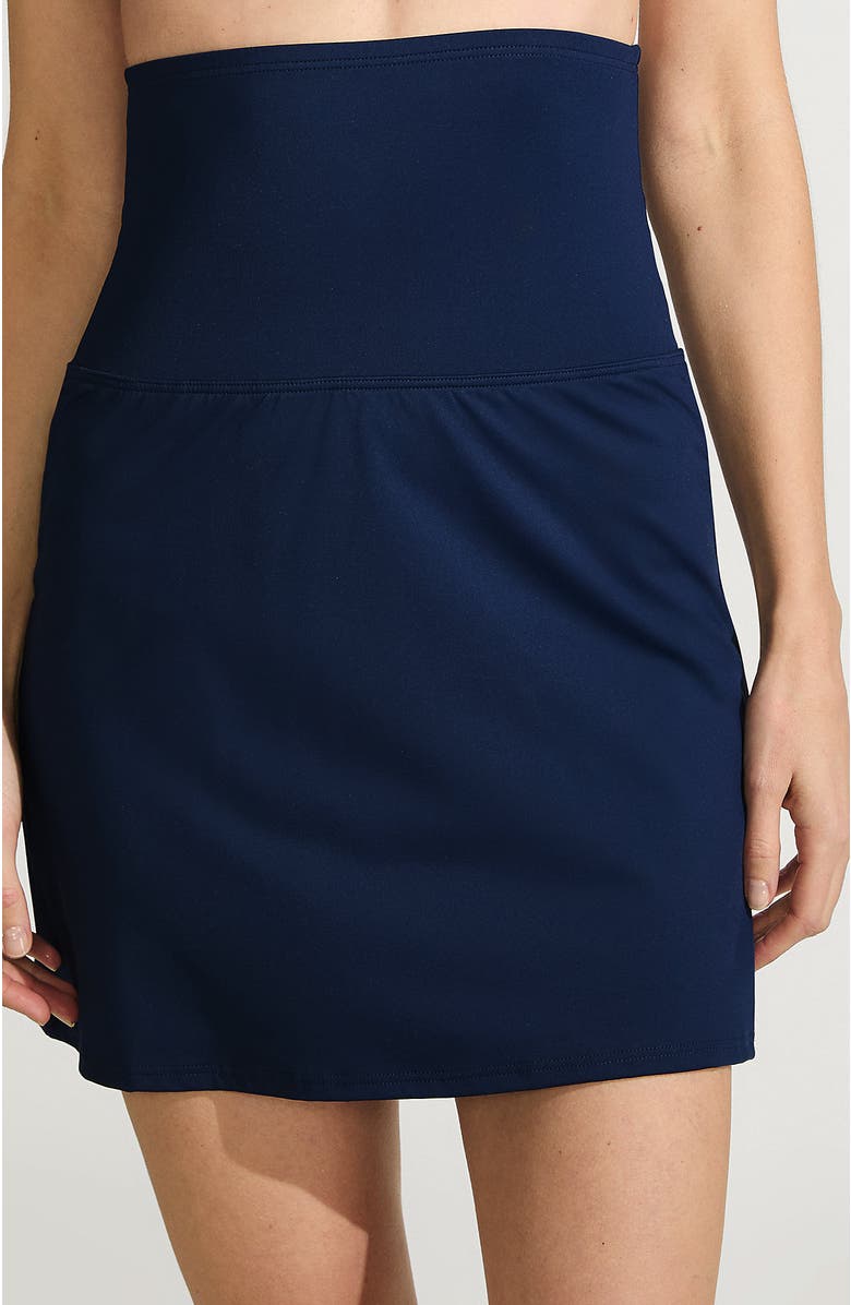Lands' End Tummy Control Ultra High Waisted Modest Swim Skirt Swim Bottoms, Main, color, Deep Sea Navy