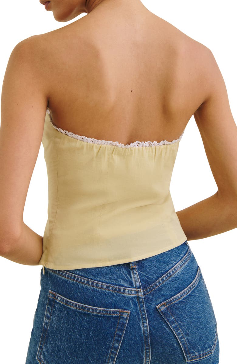 Reformation Dalia Convertible Strapless Top, Alternate, color, Blonde