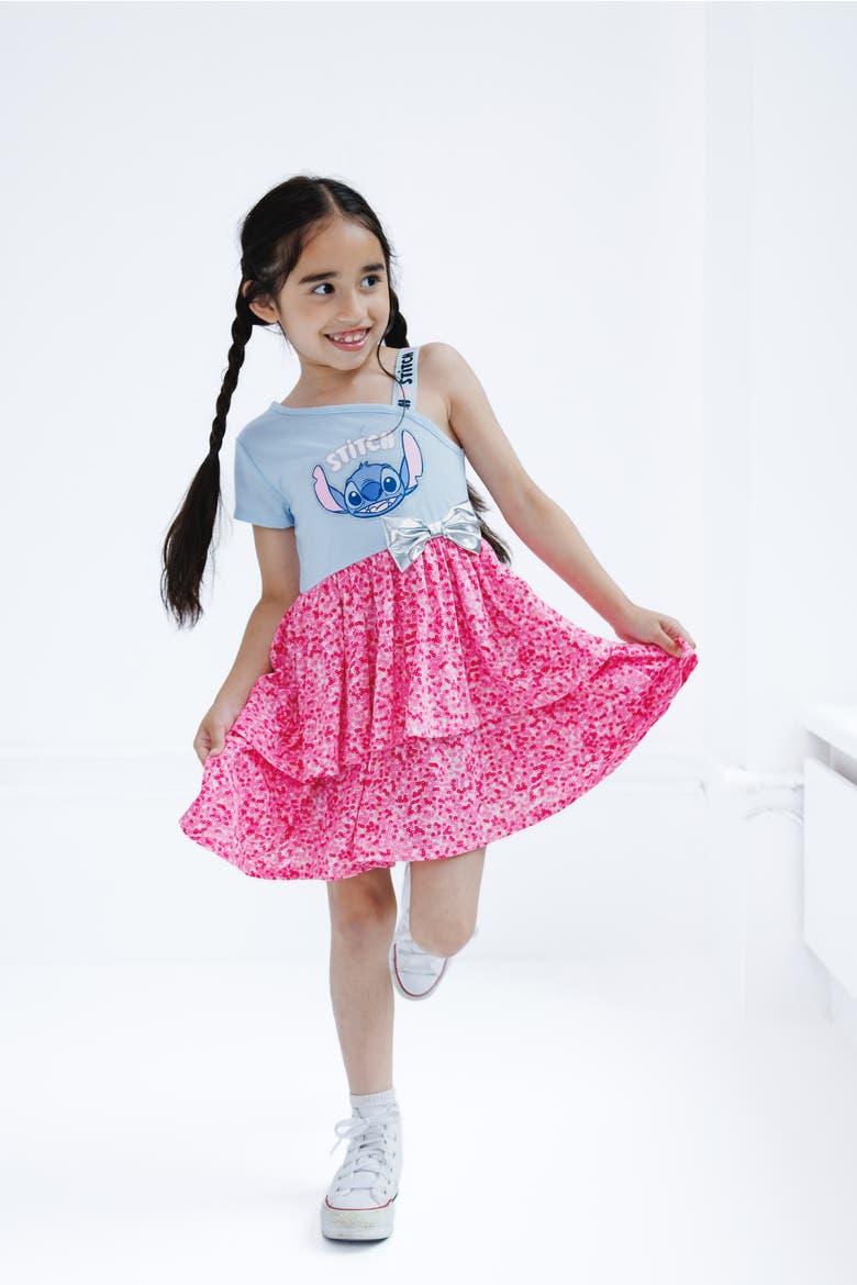 Lilo & Stitch Glitter Dress, Alternate, color, Stitch Blue Pink