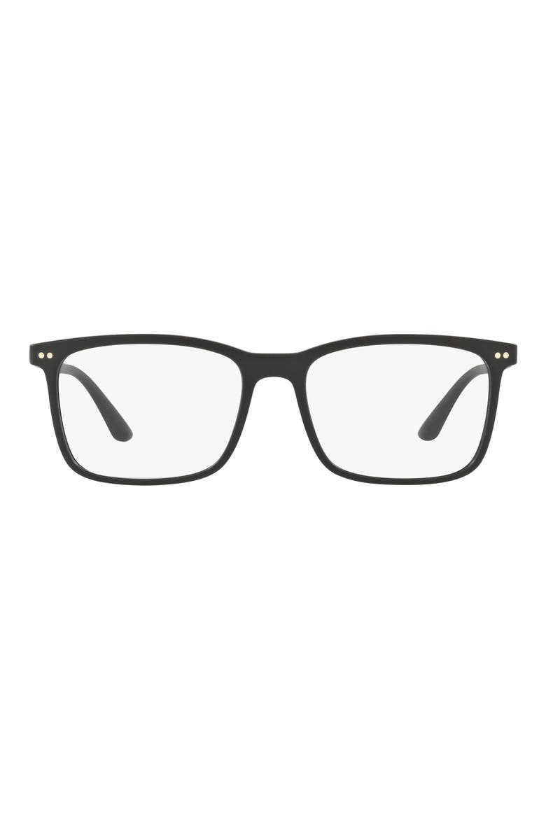 56mm Square Optical Glasses, Main, color, MATTE BLACK