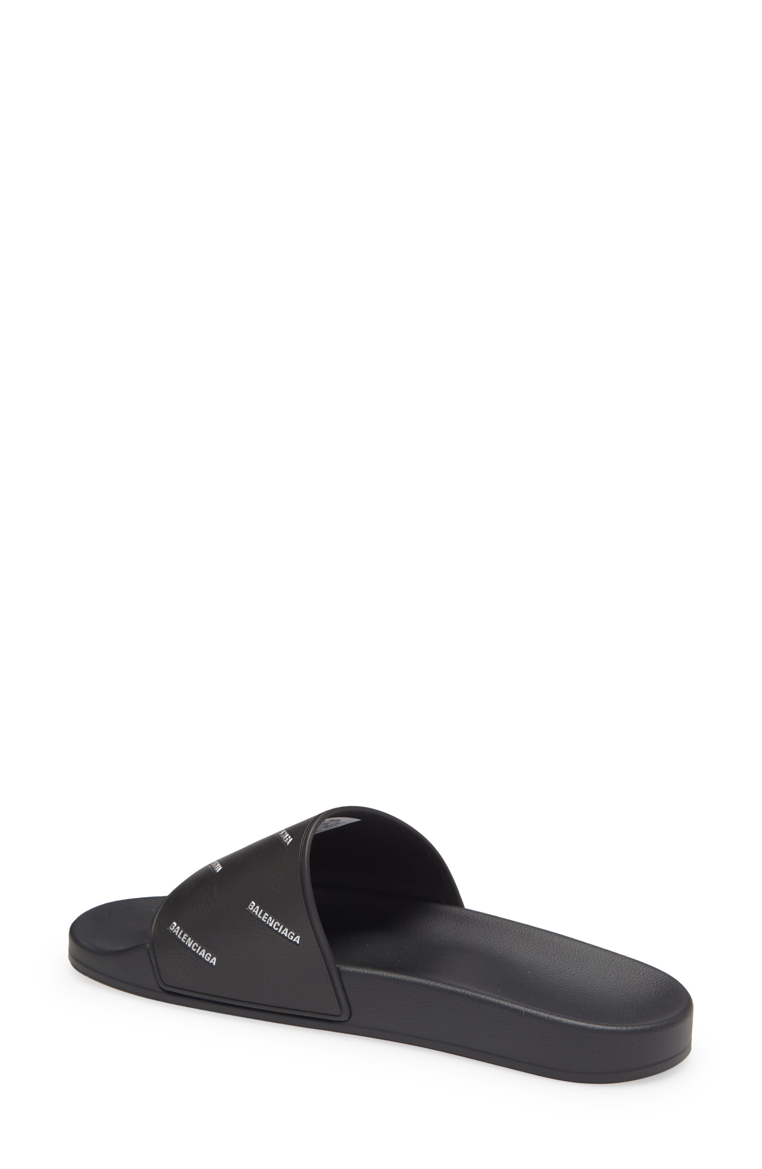 Balenciaga Logo Slide Sandal, Alternate, color, 