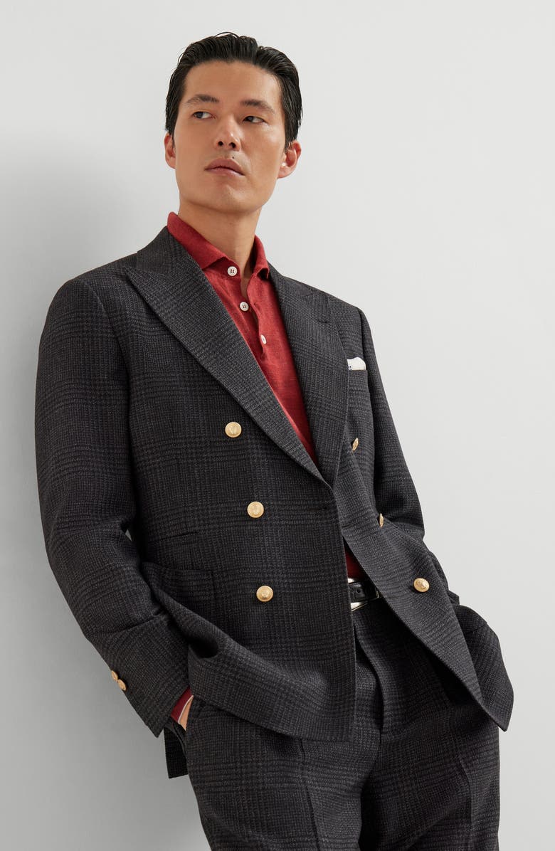 Brunello Cucinelli Lightweight knit Polo, Alternate, color, Purple-Red