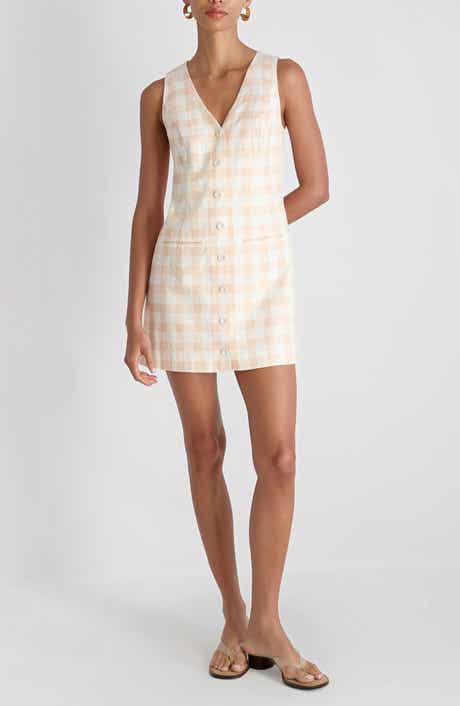 Gingham Linen Blend Minidress