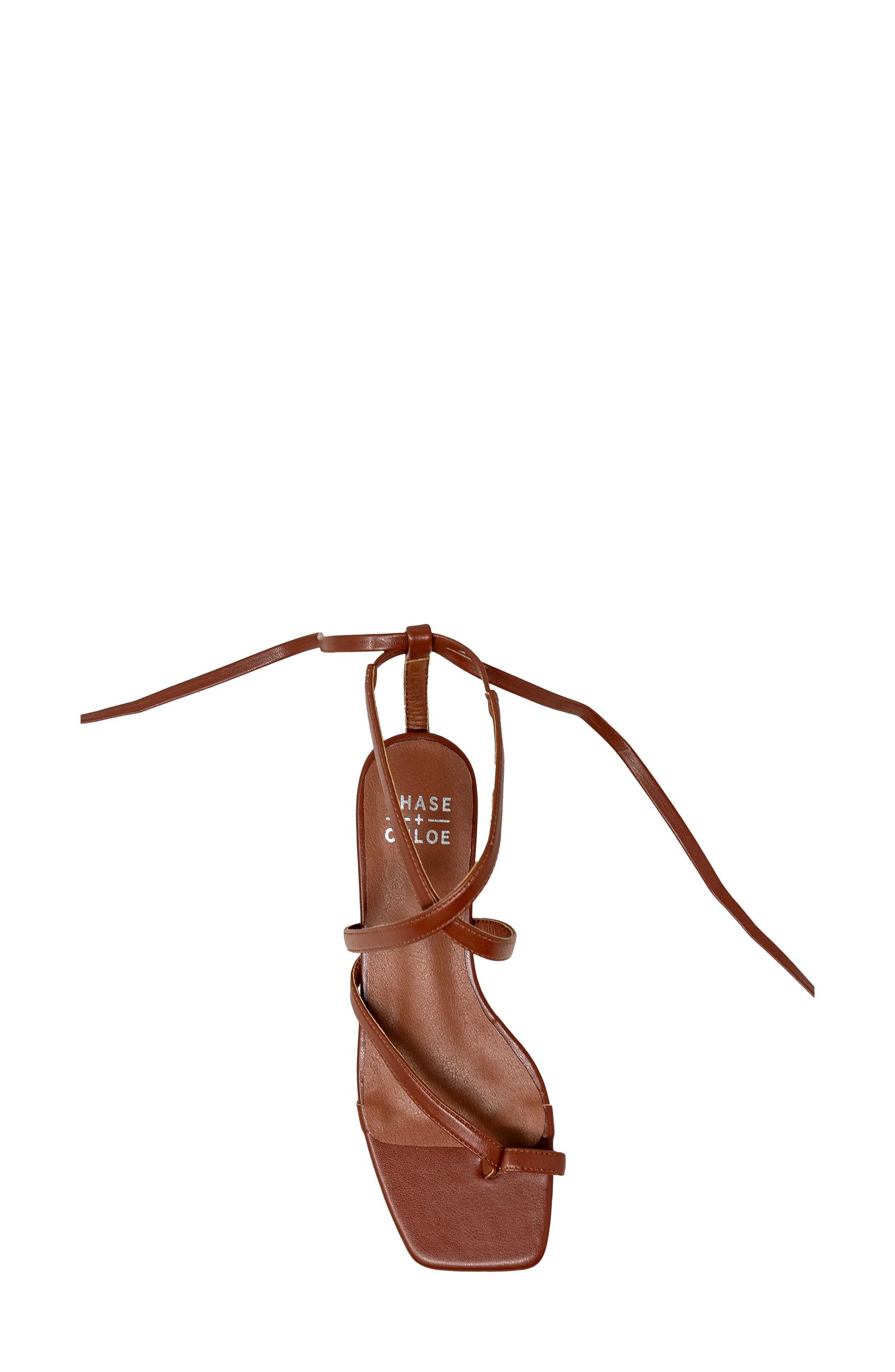 Lace-Up Kitten Heel Sandal, Alternate, color, BROWN PU