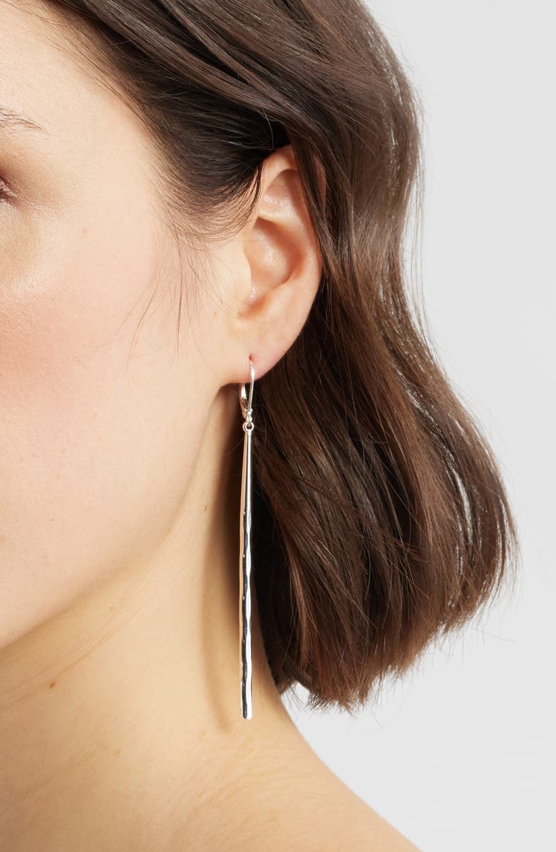 Nordstrom Twisted Bar Linear Earrings, Alternate, color, Silver