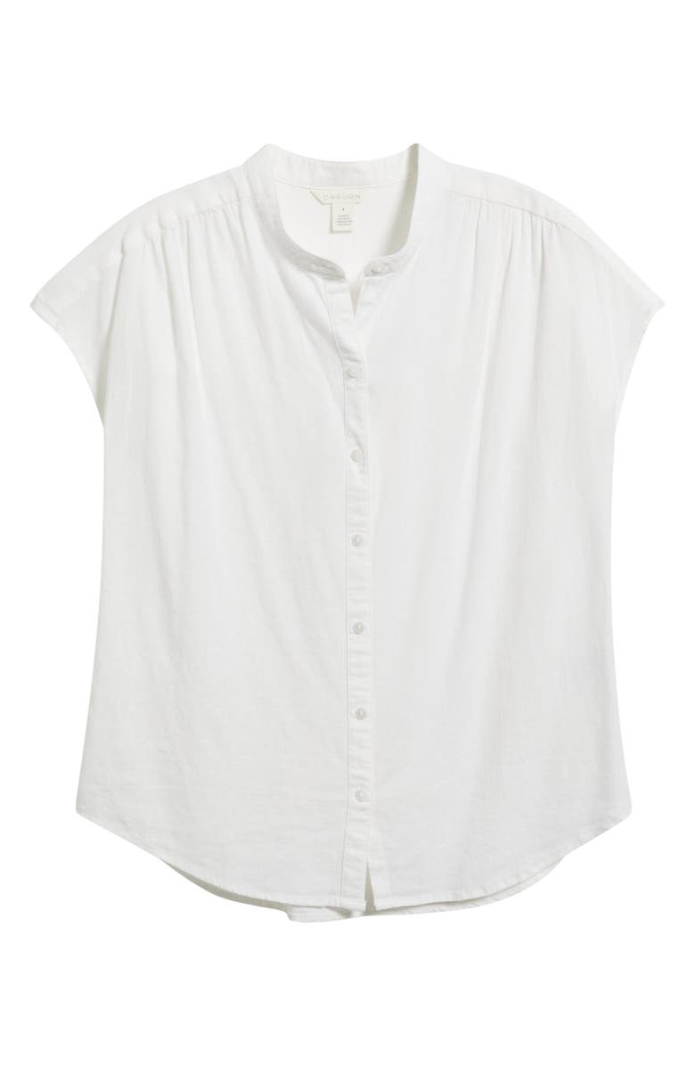 Caslon<sup>®</sup> Linen Blend Shirt, Alternate, color, White