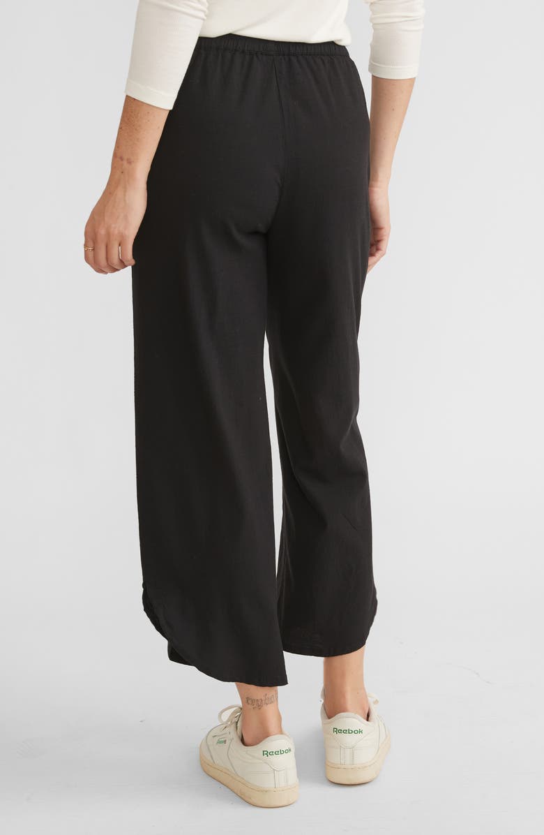 Marine Layer Allison Pull-On Crop Wide Leg Pants, Alternate, color, Black