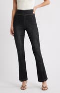 Hue Crosshatch Slit Hem Denim Leggings